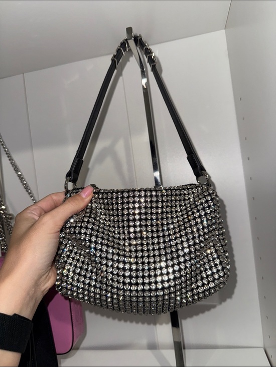 Alexander Wang Handbags - Alexander Wang Crystal Rhinestone Shoulder Bag - Black Strap